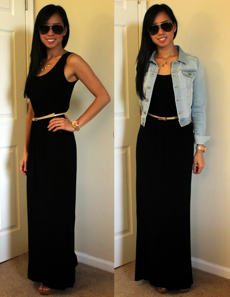 Maxi Skirt Outfits With Jean Jacket ...