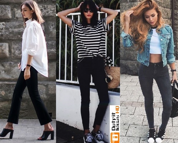 outfits with black jeans for summer