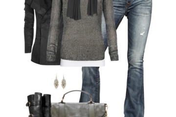 cute winter gray outfit idea