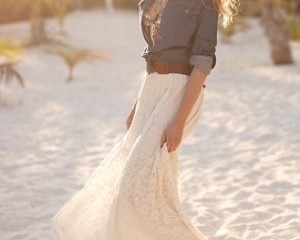 30 days of summer-outfit idea 2-denim jacket with a long white skirt