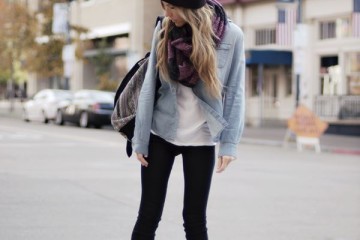 Classy outfit idea style with skinny jeans and combat boots