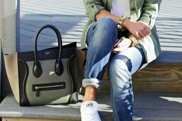 Green Outfit Idea with Converse Shoes