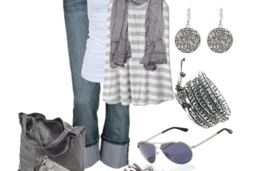 Grey outfit style idea with converse and shades