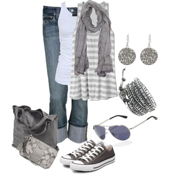 Grey Outfit Style Idea with Converse and Shades