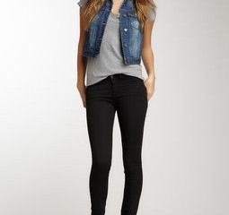 Simple casual outfit idea with a jean vest