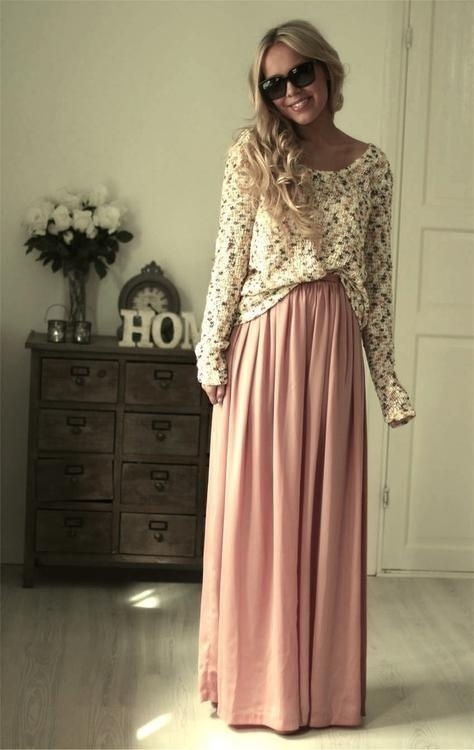 maxi skirt outfit idea fashion style girls 5 - Outfit Ideas HQ