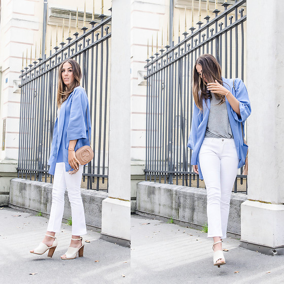 blue and white casual outfits