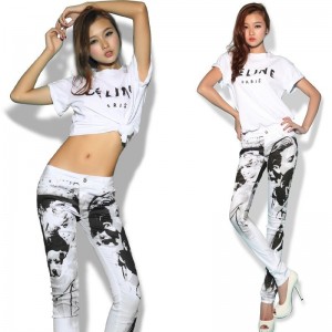 black and white prited jeans