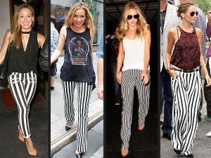 stripe printed jeans