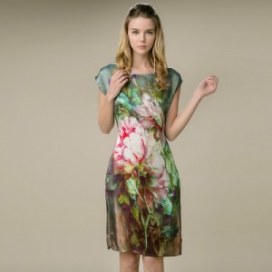 silk dress with print