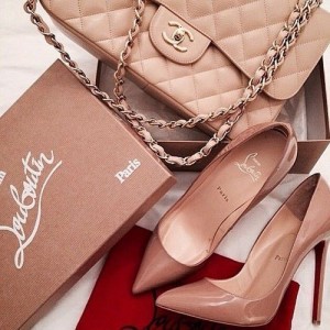 beige shoes and beige bags