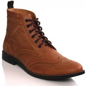 unze men’s leather boots smart formal brogue