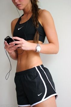 black athletic shorts outfit