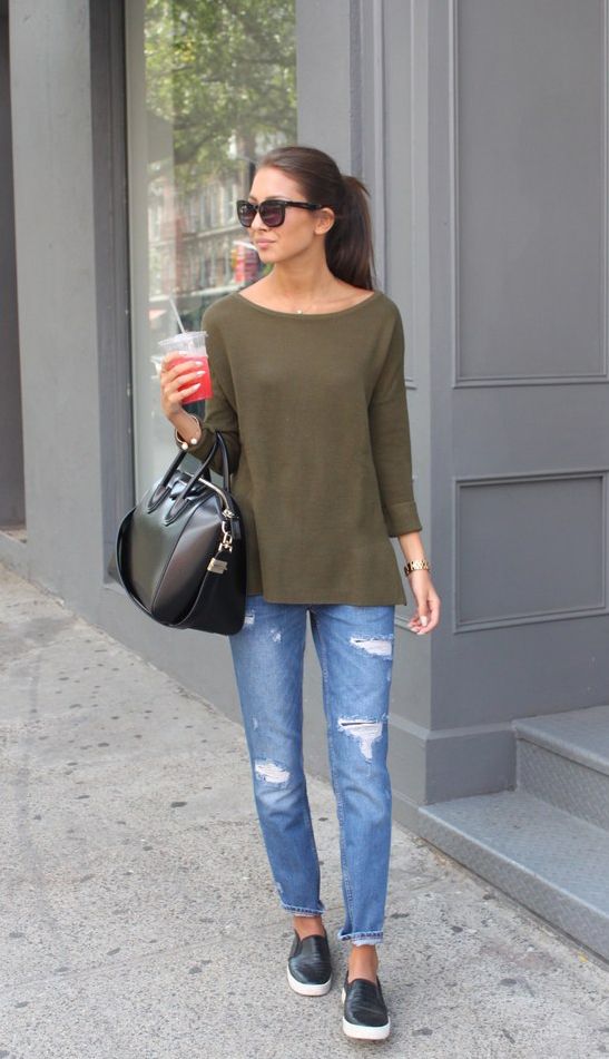 long sleeve and jeans outfit