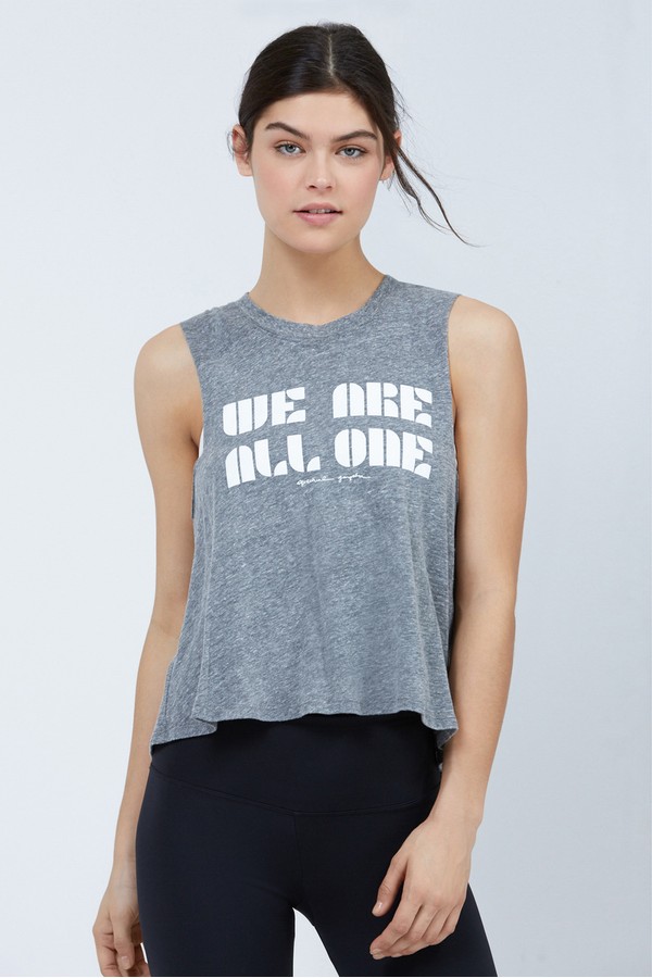 We are all one crop top blend tank orchard mile